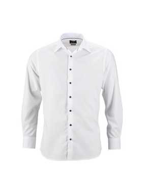 Pánská košile (JN Mens Shirt Plain)>bílá / bílá / modrá (light)>S