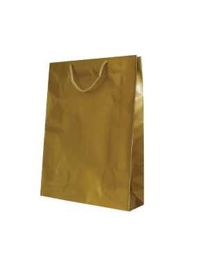 Papírová taška (Lesklé tašky) > zlatá > 24x8x32 cm