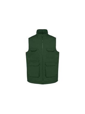 Unisex vesta (UNISEX PADDED MULTI-POCKET POLYCOTTON VEST) > zelená (forest) > M