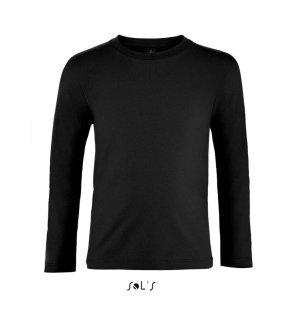 Dětské triko (SOL'S IMPERIAL LSL KIDS - LONG SLEEVE T-SHIRT)>černá (deep)>8r