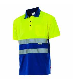 Pánská polokošile (VELILLA HV SS TWO-TONE POLO) > modrá (royal) / žlutá (hi-vis) > L
