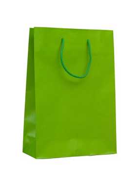 Dárková papírová taška, provázkové uši> zelená (light)> L
 (24x10x34 cm)