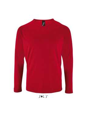Pánské triko (SOL'S SPORTY LSL MEN - LONG-SLEEVE SPORTS T-SHIRT)>červená>S