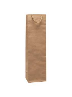 Papírová taška (Textilní ucho - kraftový papír) > hnědá > 11x9x40 cm