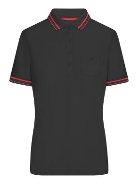 Dámská polokošile (J&N LADIES' POLO)>černá / červená>2XL
