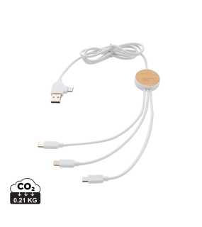 Nabíjecí kabel 6 v 1 Ontario z RCS recyklovaného plastu > bílá