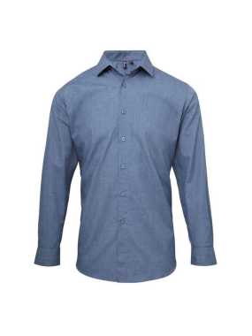 Pánská košile(Premier MEN'S CROSS-DYE ROLL SLEEVE POPLIN BAR SHIRT)>modrá(indigo denim)>S
