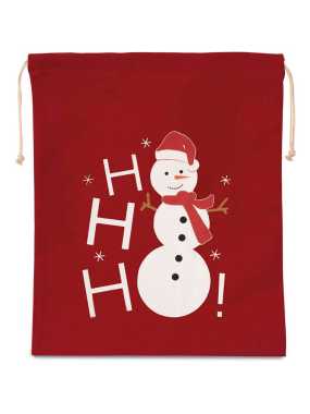 Kapsa se šňůrkami(Kimood COTTON BAG WITH SNOWMAN DESIGN)>červená(cherry)
