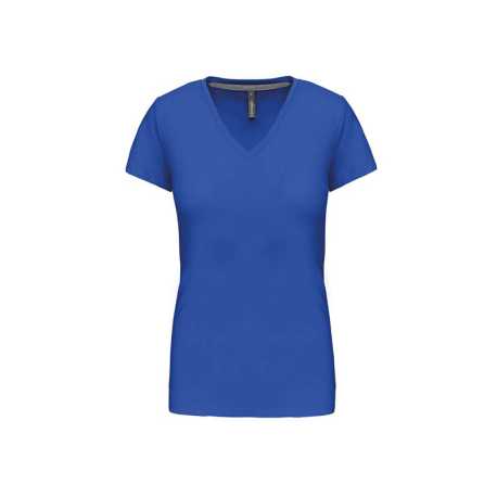 Dámské tričko (KARIBAN LADIES SHORT SLEEVE V-NECK T-SHIRT)> modrá (light royal)> l