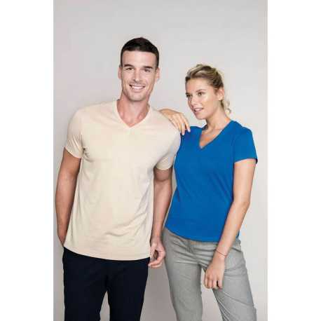 Dámské tričko (KARIBAN LADIES SHORT SLEEVE V-NECK T-SHIRT)> modrá (light royal)> l
