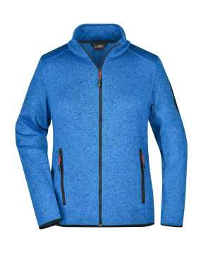 Dámská fleece bunda (J&N LADIES' KNITTED FLEECE JACKET)>modrá (royal melange) / červená>M