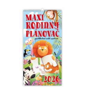 Nástěnný kalendář  MAXI rodinný plánovač 2026, 31,5 x 63 cm