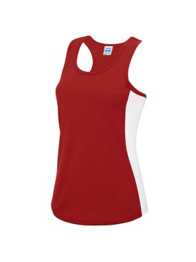 Dámské tílko (Just Cool WOMEN'S COOL CONTRAST VEST) > žlutá (sun) / červená (fire) > XL