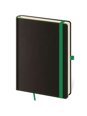 Zápisník (BD+ 2026) - 14,5 x 20,5 cm > černá / zelená > tečkovaná L