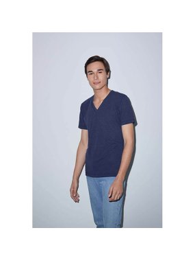 Unisex tričko (AA UNISEX TRI-BLEND SHORT SLEEVE V-NECK T-SHIRT)>modrá (tři indigo)>S