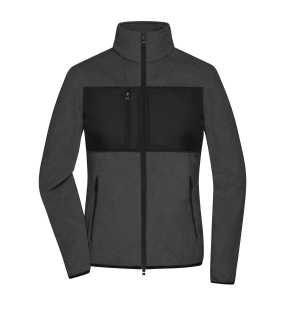 Dámská bunda (JN Ladies' Fleece Jacket) > šedá (darkmelange) / černá > M