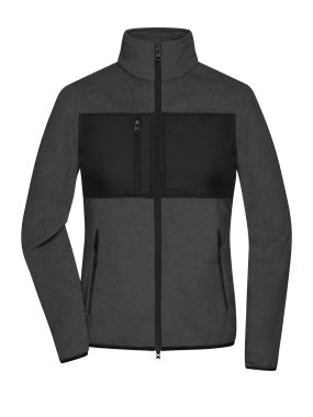 Dámská bunda (JN Ladies' Fleece Jacket) > šedá (darkmelange) / černá > M