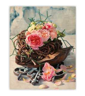 Dřevěný obraz (Roses 2026) - 24 x 30 cm