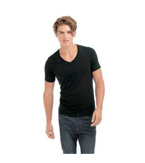 Pánské tričko (Dean Deep V-neck STEDMAN)>černá>M