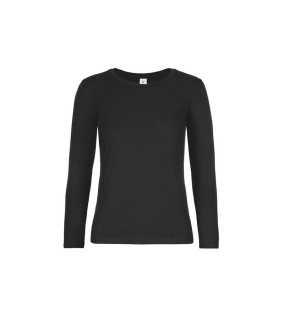 Dámské triko (B&C E190 LSL /WOMEN)>černá>L