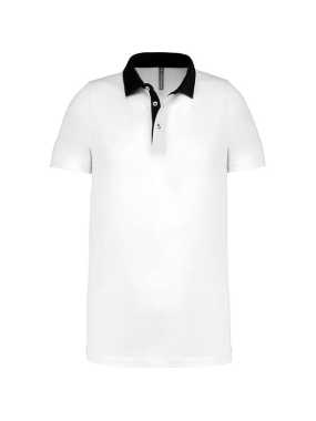 Pánská polokošile (Kariban "MEN'S TWO-TONE JERSEY POLO SHIRT") > bílá / modrá (navy) > 2XL