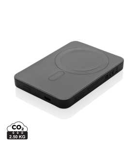 Magnetická powerbanka 5000mAh Magnetix z RCS recykl. plastu > černá
