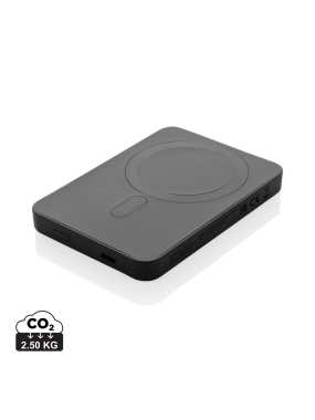 Magnetická powerbanka 5000mAh Magnetix z RCS recykl. plastu > černá
