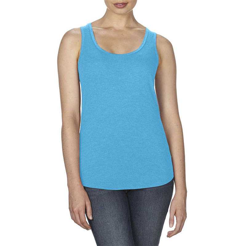 Dámské tílko (ANVIL WOMEN S TRI-BLEND RACERBACK TANK)>modrá (caribbean heather)>2XL
