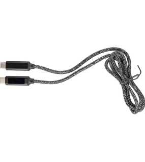 Nylonový nabíjecí kabel 100W, 2xUSB-C > bílá