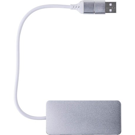 Hliníkový USB rozbočovač > stříbrná