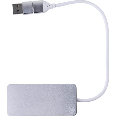 Hliníkový USB rozbočovač > stříbrná