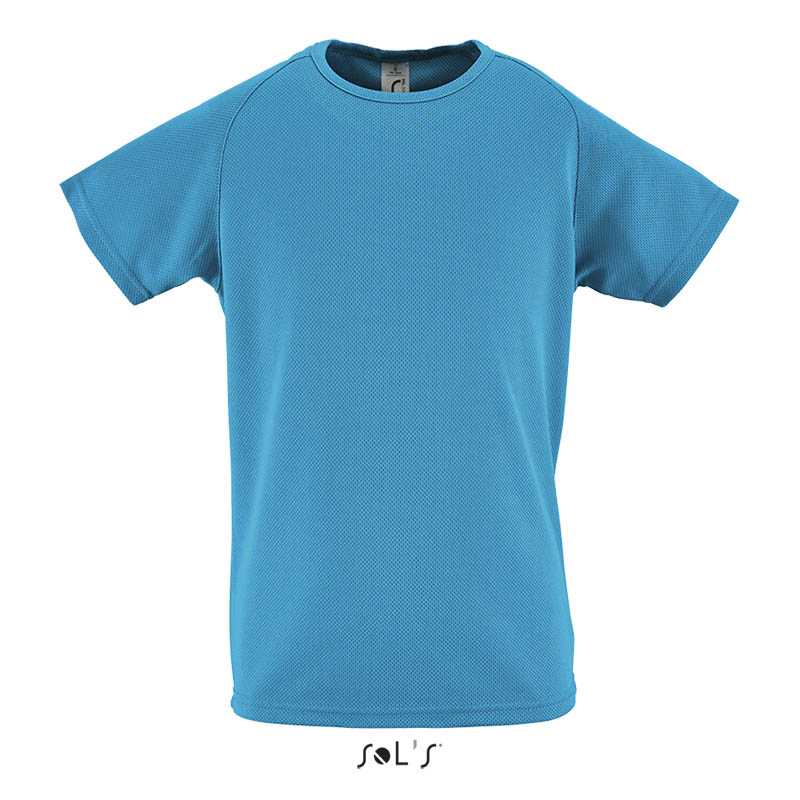 Dětské tričko (SOL'S SOL'S SPORTY KIDS RAGLAN-Sleeved T-SHIRT)>modrá (aqua)>8r