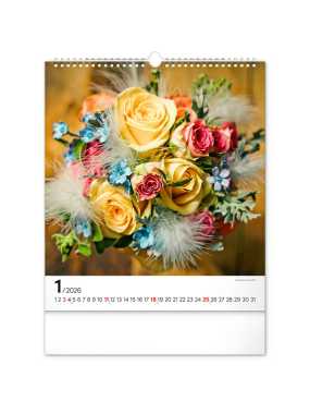 Nástěnný kalendář (Květy 2026) - 30 x 34 x 1 cm
