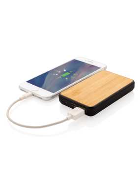 Powerbanka 5 000 mAh z FSC bambusu a RCS Rplastu > hnědá