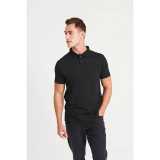 Pánská polokošile (Just Polos TRI-BLEND POLO) > černá (heather) > L
