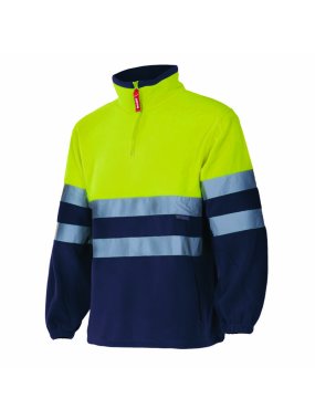 Pánská bunda (VELILLA HV TWO-TONE FLEECE) > modrá (marine) / žlutá (hi-vis) > 5XL