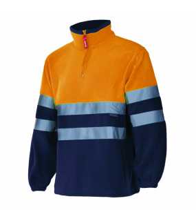 Pánská bunda (VELILLA HV TWO-TONE FLEECE) > modrá (marine) / oranžová (hi-vis) > 2XL