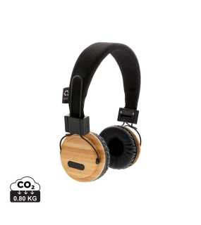 Bambusová bezdrátová sluchátka > hnědá / černá