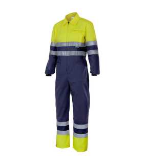 Pánský overal (VELILLA HV TWO-TONE OVERALL) > modrá (marine) / žlutá (hi-vis) > 3XL