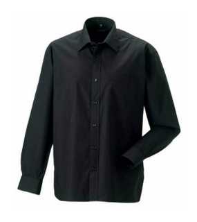 Pánská košile (Long Sleeve Pure Cotton Easy Care Poplin RUSSELL)>černá>L