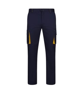 Pánské kalhoty (VELILLA TWO-TONE STRETCH TROUSERS) > modrá (navy) / žlutá > 48