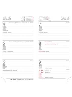 Diář (Bora 2026) - 8 x 15 cm > černá / zelená > týdenní kapesní