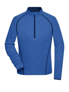 Dámské triko(JN Ladies Sportsshirt Longsleeve)>modrá (melange) / modrá (navy)>M