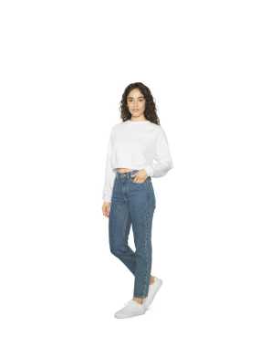 Dámská mikina (AMERICAN APPAREL WOMEN'S FLEX FLEECE CROP Pullover)>modrá (navy)>L