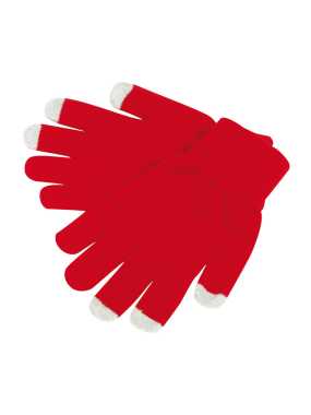 Dotykové rukavice> červená