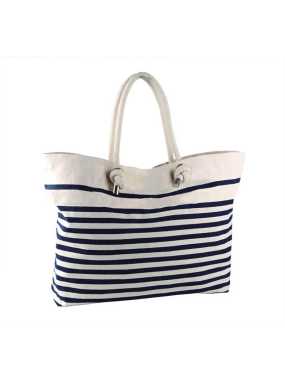 Plážová taška(BEACH BAG KIMOOD)>přírodní / modrá (navy)
