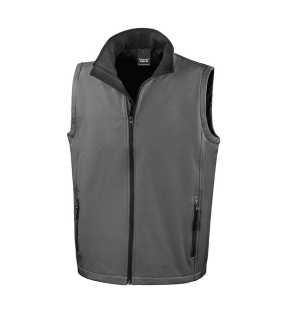 Pánská softshell vesta(RESULT MENS PRINTABLE SOFTSHELL BODYWARMER)>šedá(charcoal)/černá>L