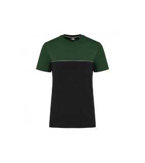 Unisex triko (UNISEX ECO-FRIENDLY SHORT SLEEVE TWO-TONE T-SHIRT)>černá/zelená (forest)>L