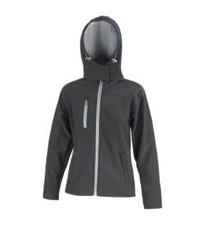 Dámská bunda (RESULT Core TX Hooded Soft Shell Jacket)>černá / šedá>M