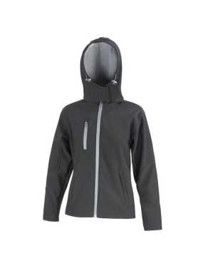 Dámská bunda (RESULT Core TX Hooded Soft Shell Jacket)>černá / šedá>M
